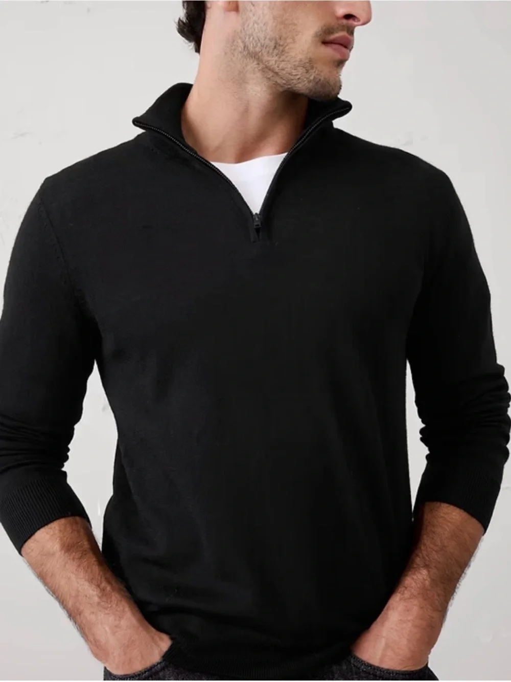 Banana republic merino quarter zip sweater